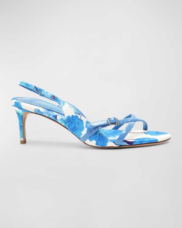 Maia Floral Crisscross Slingback Sandals